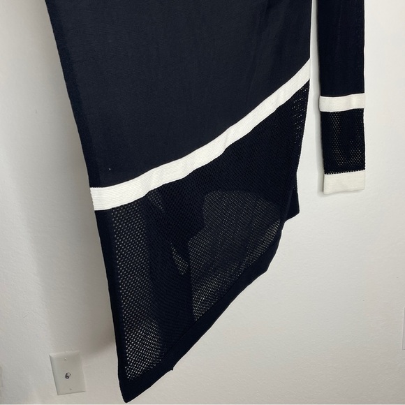 NWT Tonia Debellis Black and White Waterfall Cardigan Open Front Size S - Picture 5 of 13